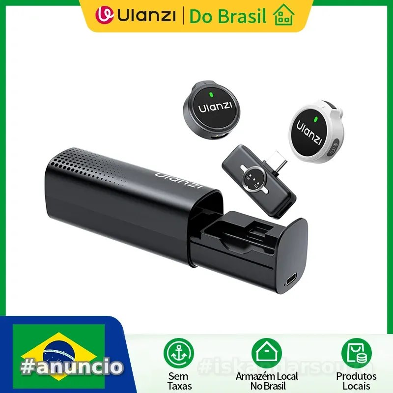 Aliexpress - Microfone de lapela Ulanzi A21 Gravação dupla Transmissão de 100M Cancelamento de ruído