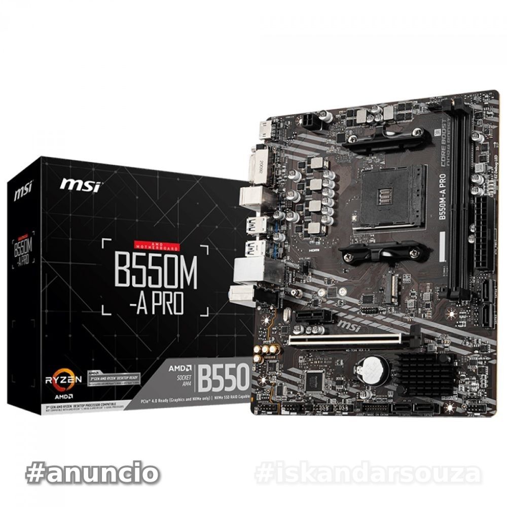 Shopee  TNT - Placa Mãe MSI B550M-A PRO - AMD Ryzen AM4 - DDR4 - Matx - M.2 - Hdmidvi