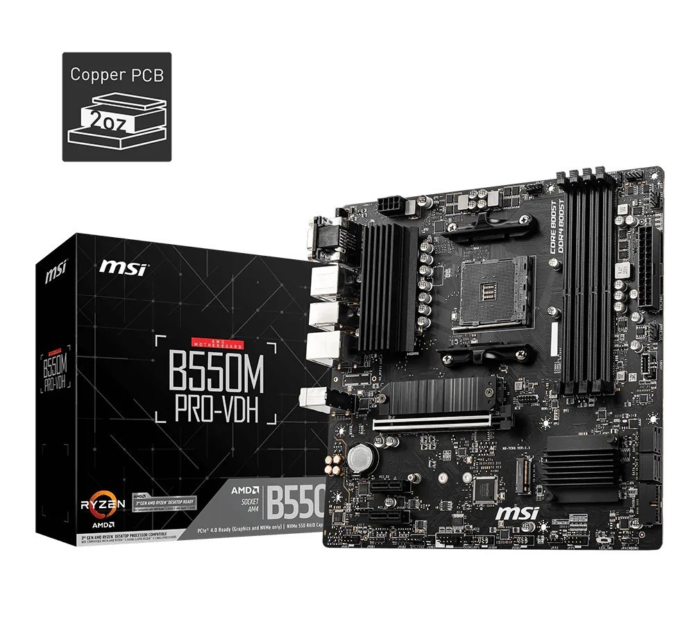 Placa-mãe MSI B550m Pro-VDH Am4 HDMI VGA Dport