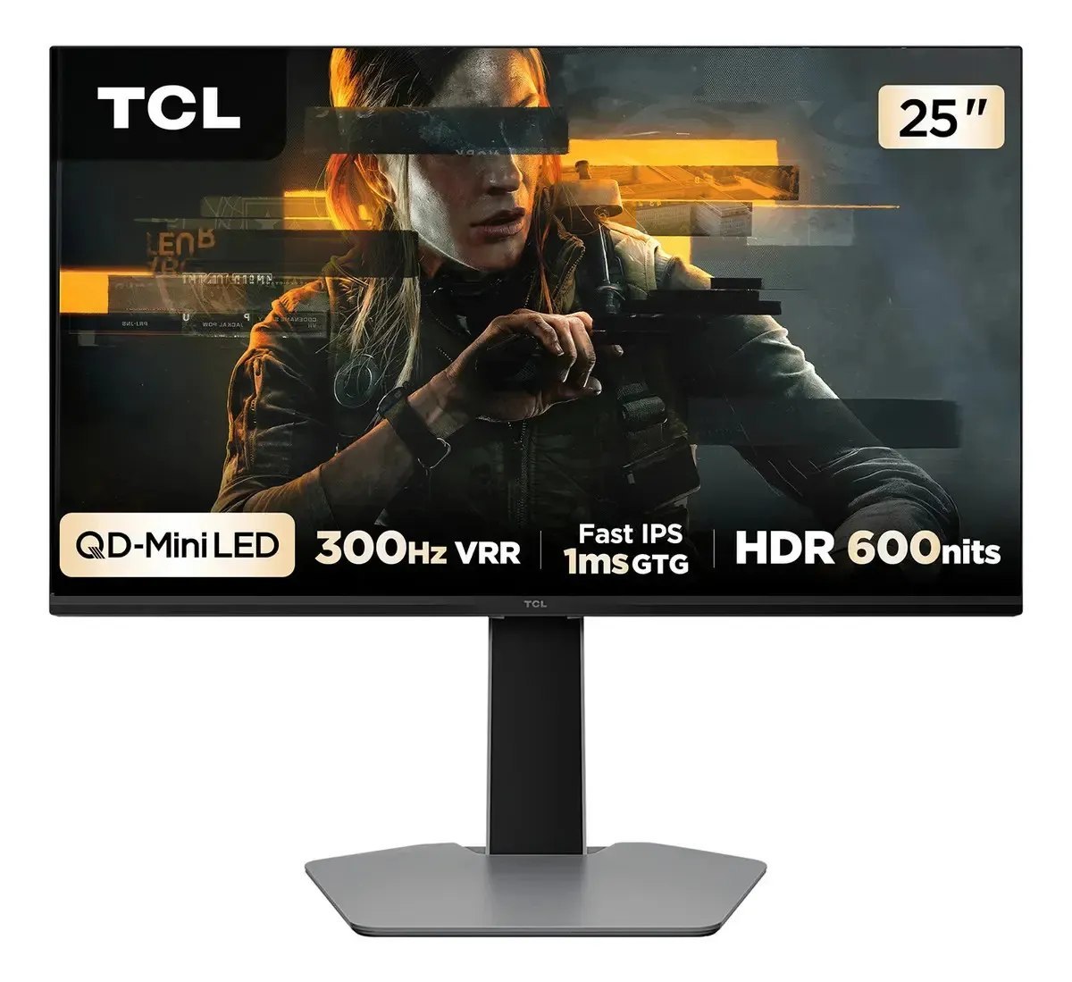Monitor Gamer TCL 25 QLED Mini LED 300Hz Full HD G64 1ms GtG Freesync HDR 600 nits 25G64