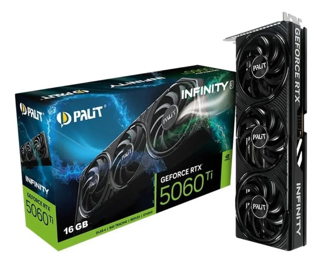 RTX 5060 TI 16GB Placa de Vídeo Palit RTX 5060TI 16GB GDDR7 Ray Tracing 8K