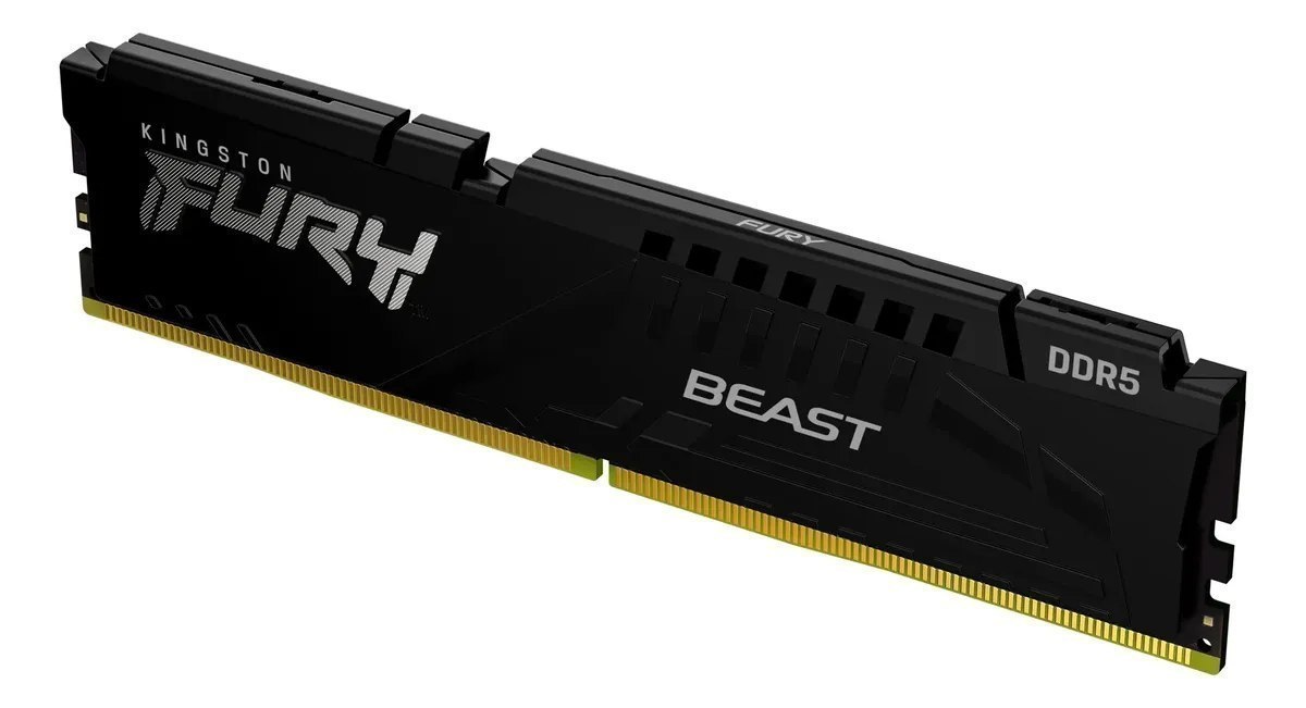 Memória Kingston Fury Beast, 16GB, 4800MHz, DDR5, CL38, Preto - KF548C38BB-16