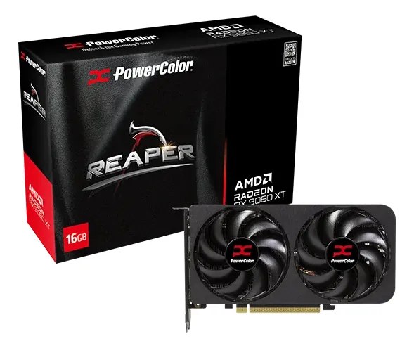 Placa de Video PowerColor Radeon RX 9060 XT Reaper, 16GB, GDDR6, 128-bit, RX9060XT-16G-A-NAC