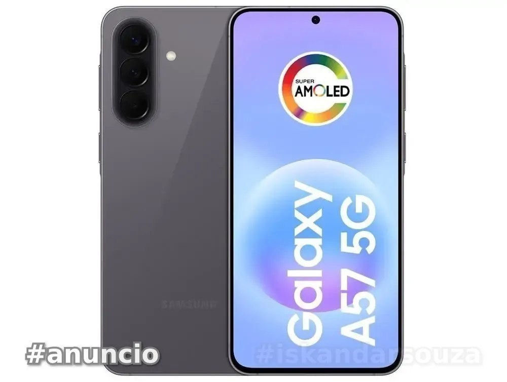 Smartphone Samsung Galaxy A57 128GB 5G 8GB RAM Cinza 6,7 Câm Tripla  Selfie 12MP