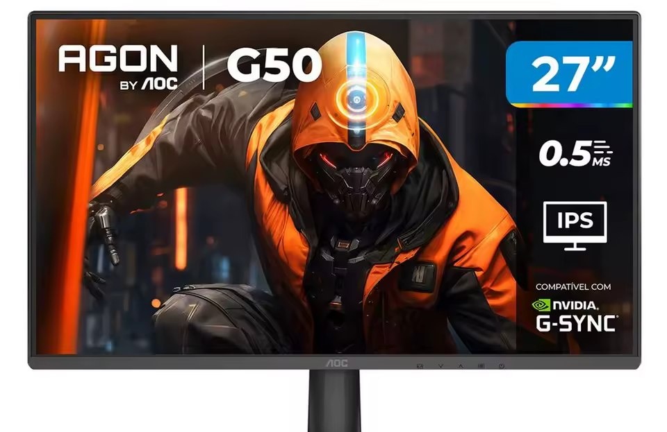 Monitor Gamer AOC 27 Full HD 144Hz Agon G50 IPS 0,5ms 27G50F57 HDMI DisplayPort G-Sync - Bivolt