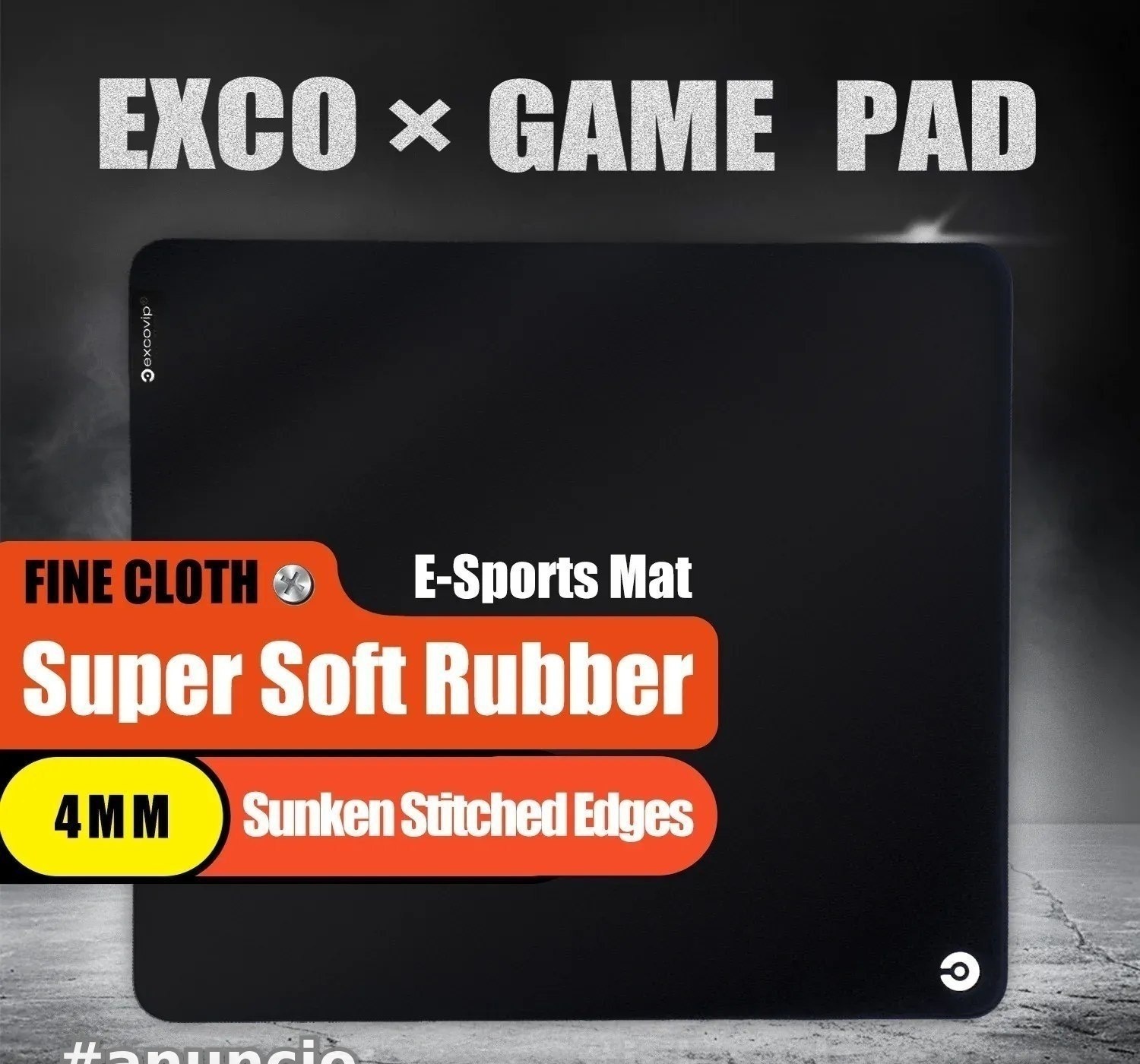 Mousepad 45x40 Exco Sports Gaming, Super Soft, base de BORRACHA, 450x400x4mm
