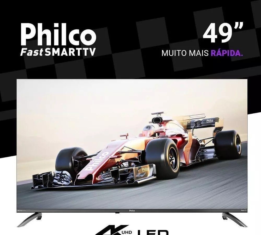 Smart Tv Philco P49cra 49 Uhd 4K Dled Cinza com Roku Tv Hdr10 Bivolt