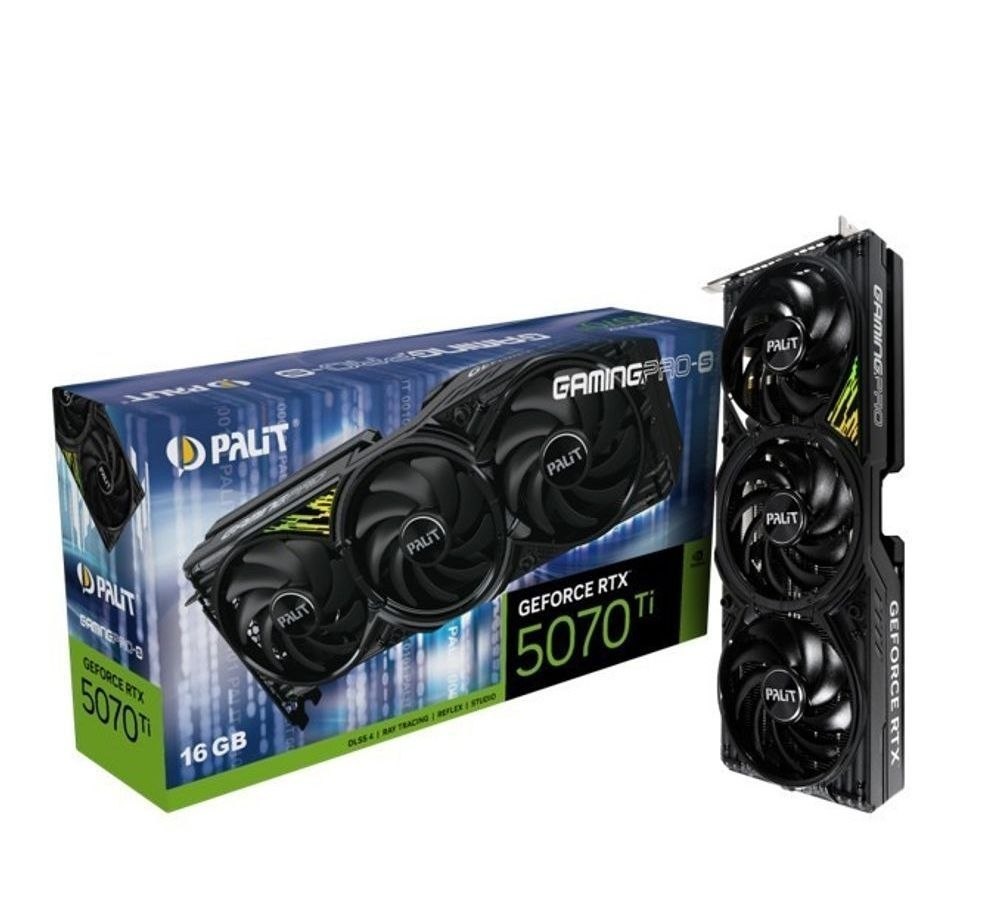 RTX 5070 TI Placa de Video GeForce NVIDIA PALIT RTX5070TI 16GB GAMINGPRO-S GDR7 256BIT 3-DP HD