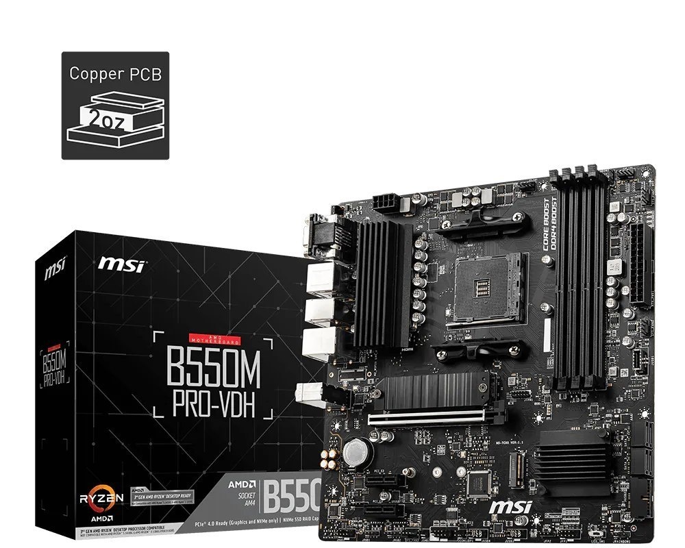Placa-mãe MSI B550m Pro-VDH Am4 HDMI VGA Dport