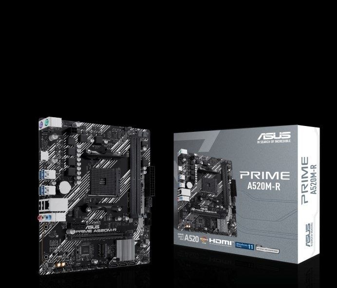 Placa Mãe Asus Prime A520m-r Am4 Ddr4 M.2 Chipset A520 Hdmi Preto