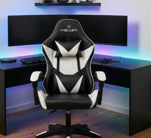 MercadoLivre - Cadeira Gamer Lancer Preta e Branca Healer