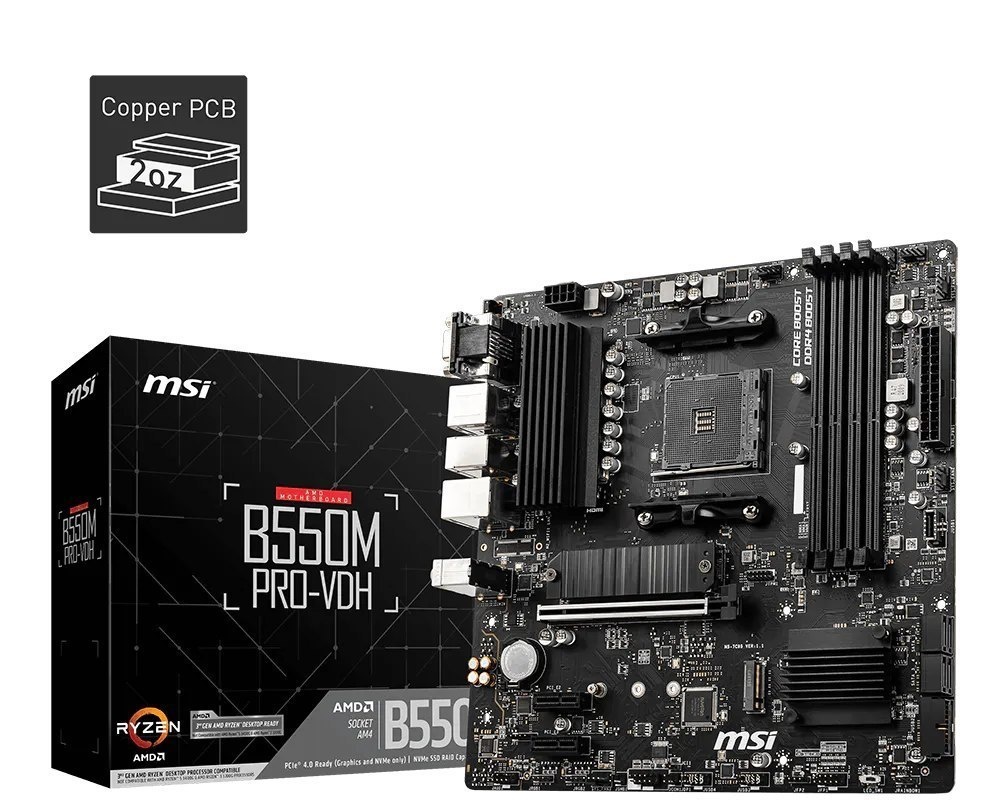 Placa-mãe MSI B550m Pro-VDH Am4 HDMI VGA Dport
