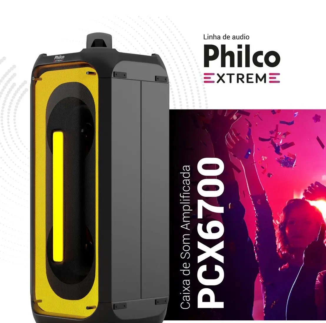 Caixa de Som PCX6700 Amplificada 650W de Potência Ex Bass Philco