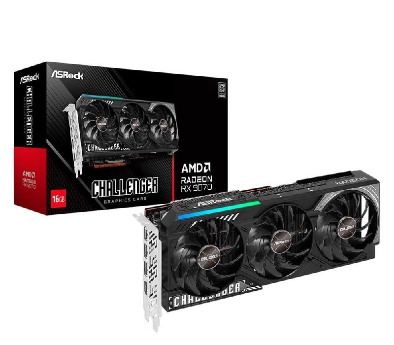 Kabum - Placa de Vídeo ASRock RX 9070 Challenger AMD Radeon, LED, 16GB, GDDR6, FidelityFX, RDNA - 90-GA5NZZ-00UANF RX9070
