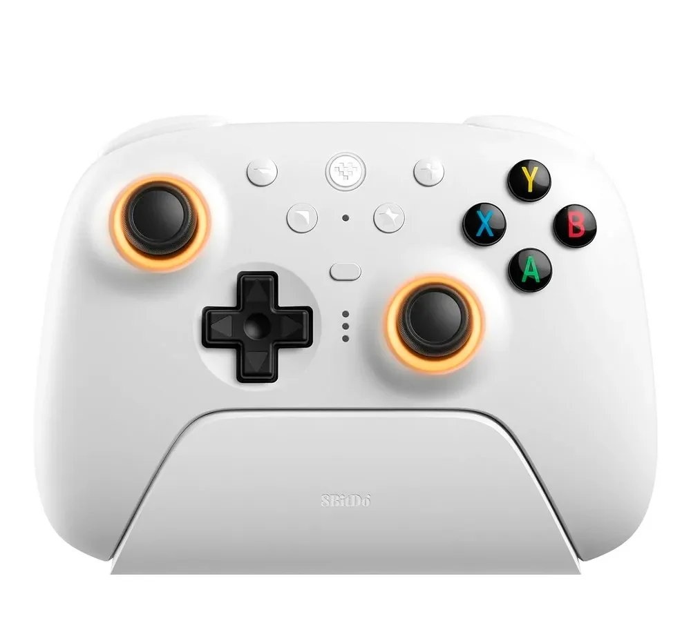 Controle Wireless 8BitDo Ultimate 2, Efeito Hall, 2.4G, com Dock, p PC e Android, Branco - 81HE01