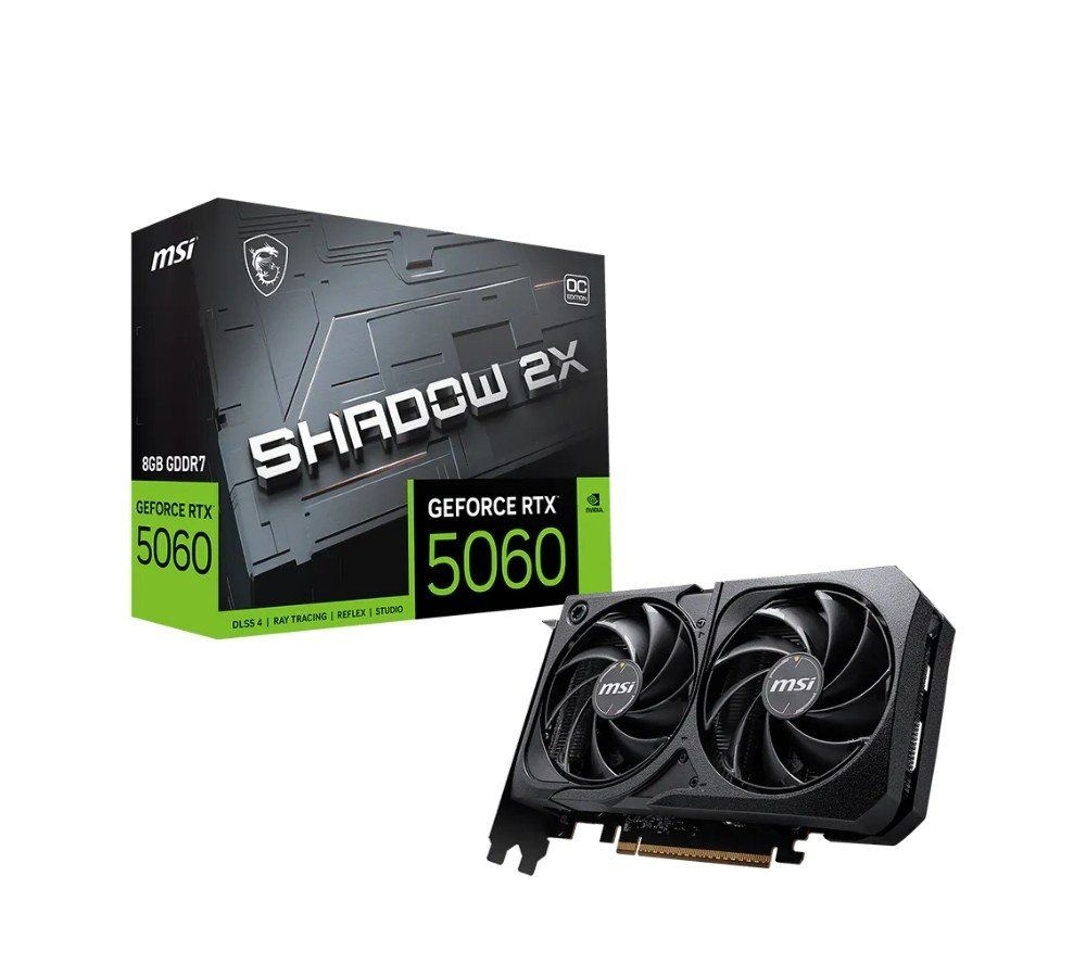 Kabum - Placa de Vídeo MSI RTX 5060 8G SHADOW 2X OC Geforce NVIDIA, 8GB GDDR7, - G5060-8S2C RTX5060