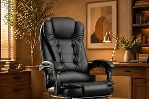 Amazon  Laruno Home - Cadeira de Escritório Ergonômica Presidente com Apoio de Pés Preta