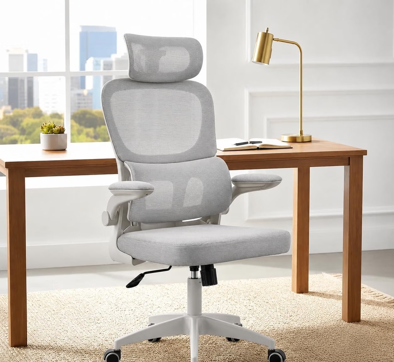 Cadeira de Escritório Almirante C600 Mesh Reclinável Cinza 150Kg
