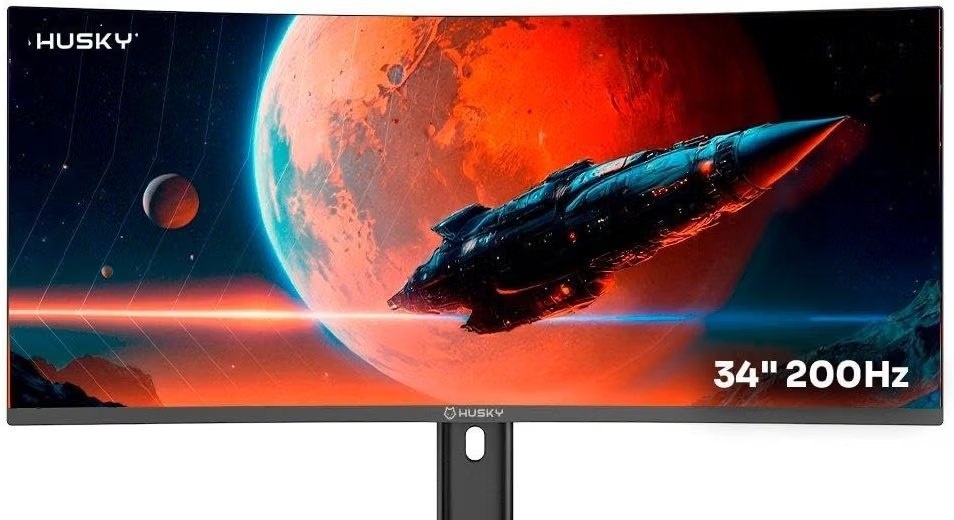 Monitor Gamer Curvo Husky Boreal 34, WQHD, Ultrawide, 200Hz, 1ms, Adaptive Sync, DisplayPort e HDMI, HDR - HMG00234PT