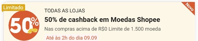 NOVO CUPOM SHOPEE