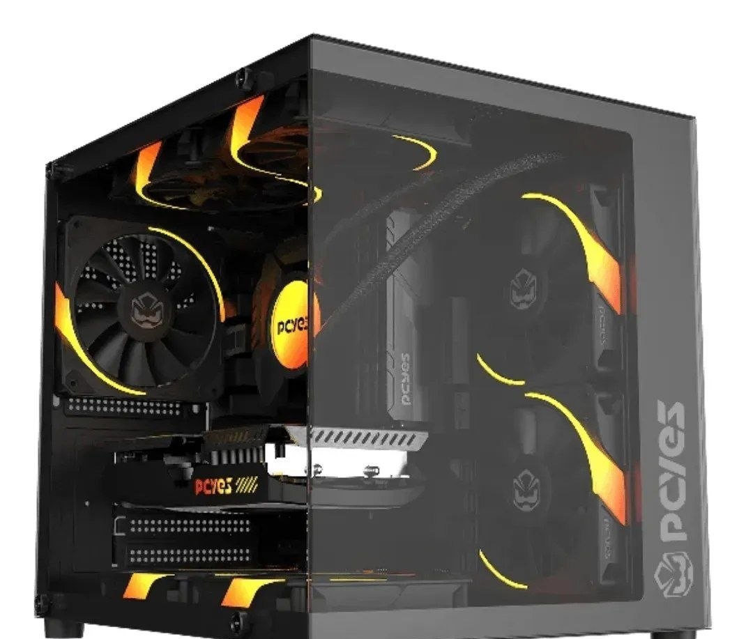 Gabinete Gamer Pcyes Forcefield Mini Black Vulcan - Gffmnbv