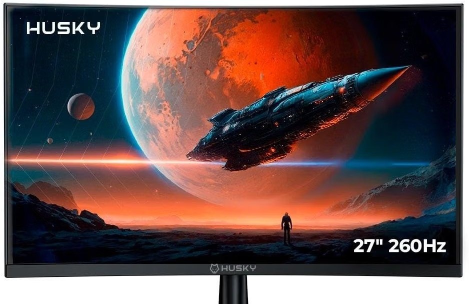 Monitor Gamer Curvo Husky Boreal 27, FHD, 260Hz, 1ms, Adaptive Sync, VA, DisplayPort e HDMI, HDR - HMG00627PT