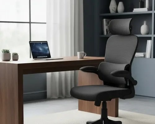 Cadeira Escritório Ergonômica Genebra B500 Luvinco Cor Preto Com Suporte Lombar Estofado Mesh