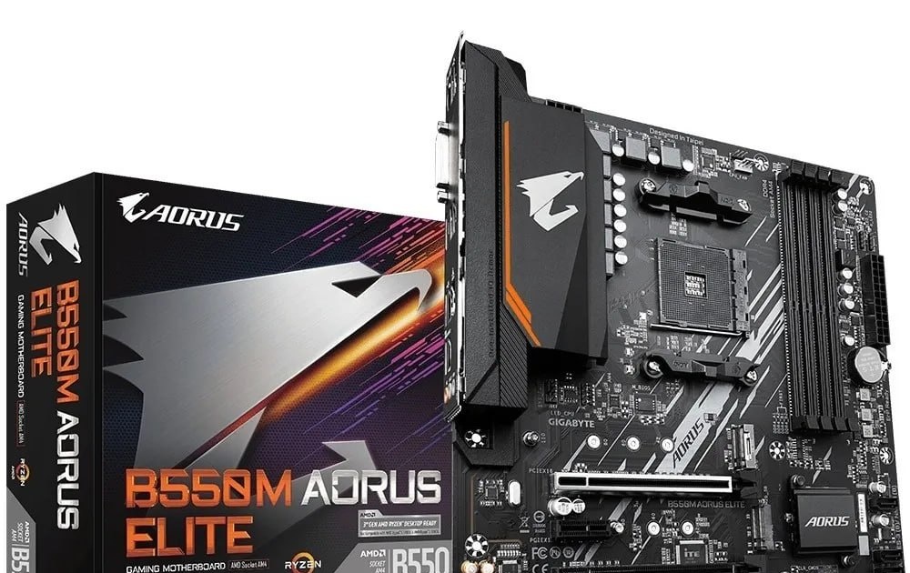 Placa Mae Gigabyte B550m Aorus Elite Am4 Ddr4 Hdmi M-atx Cor Preto