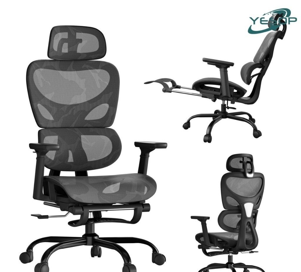 YESOP Cadeira De Escritório Ergonômica Com Apoio Lombar E De Pernas Assento Zero Gravity Cor Preto