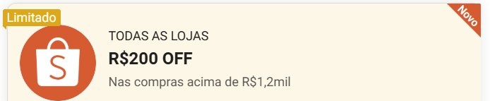 NOVO CUPOM SHOPEE