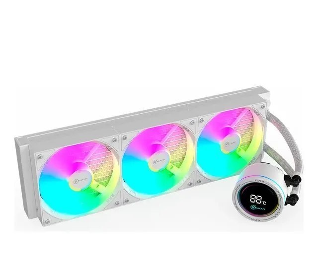 Water Cooler Gamer Kalkan Alpha 360 Argb Com Display Branco