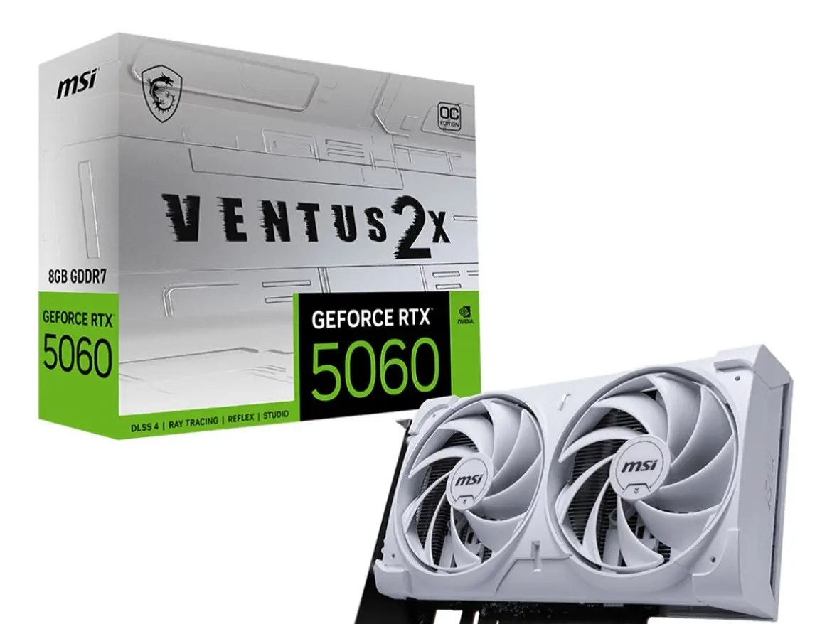 RTX 5060 Placa De Video Msi Geforce RTX5060 Ventus Oc White 2x 8gb