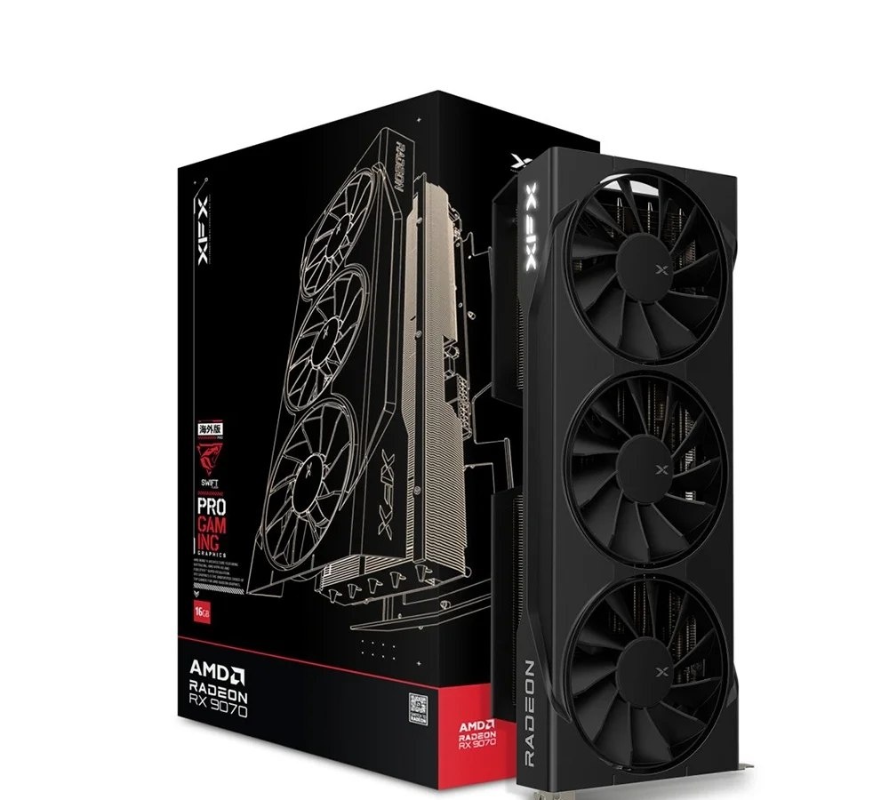 Placa de Vídeo XFX Swift RX 9070 OC TRIPLE FAN GAMING EDITION WITH AMD Radeon , 16GB, GDDR6, HDMI 3xDP, RDNA 4 - RX-97SWFB3B9