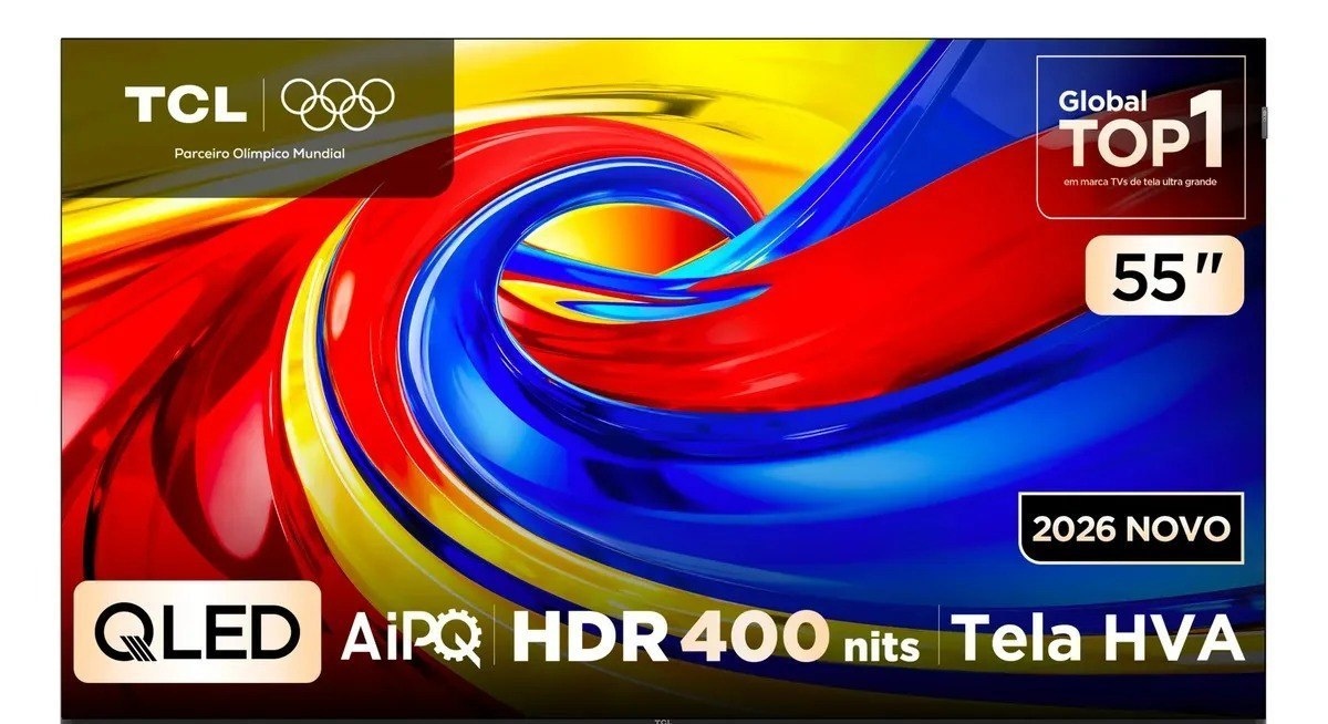 Smart Tv Tcl 55 Polegadas Qled 4K P7l WiFi Bluetooth Google Tv Hdr10 120 Hz Vrr Aipq 55P7l