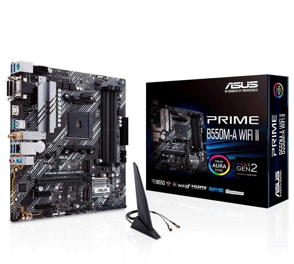 Placa Mãe Asus Prime B550M-A, Wi-Fi II - 90MB19X0-M0EAY0