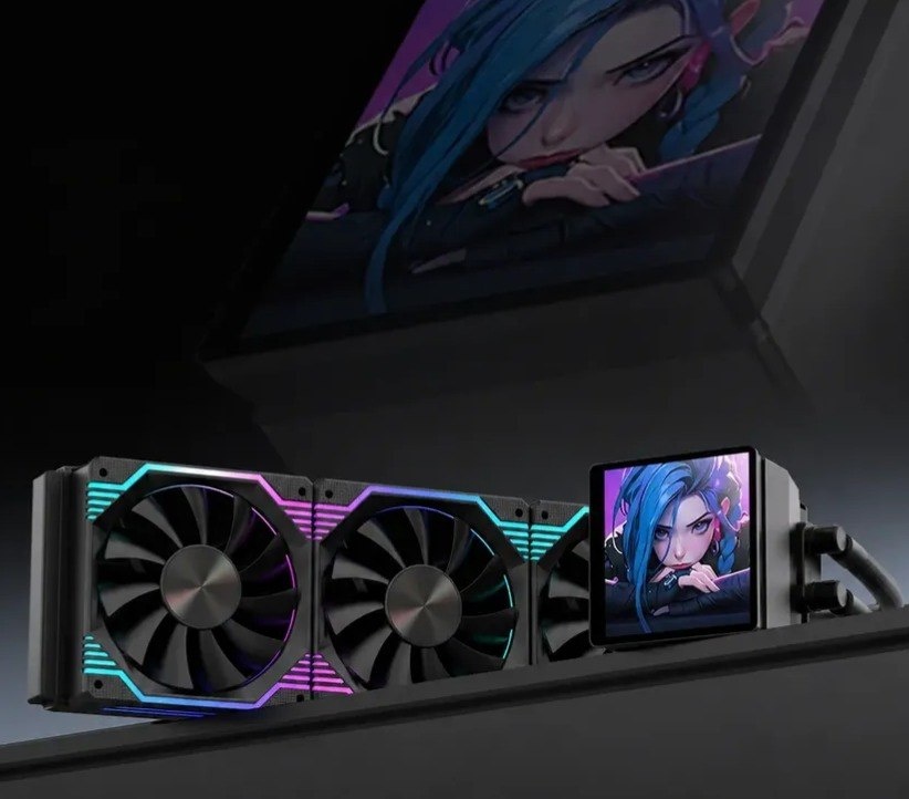 Water Cooler Obsid Lcd 360mm Tela Magnético Intel Amd Preto 360