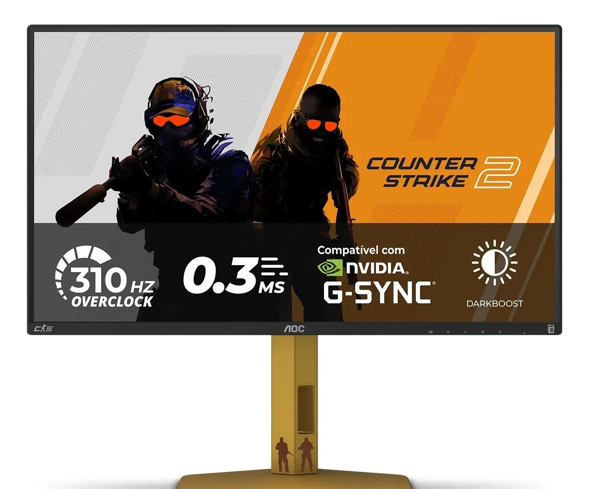 Monitor Gamer AOC AGON CS2 25 310Hz 0.3ms HDR400 IPS Base Ajustável CS25G cs 2