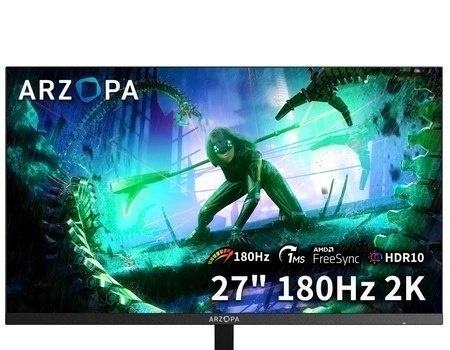 Monitor Gamer ARZOPA M1RC, 27 2K QHD 180Hz IPS, 1ms, 115 sRGB, USB-C, HDMI, Display Port