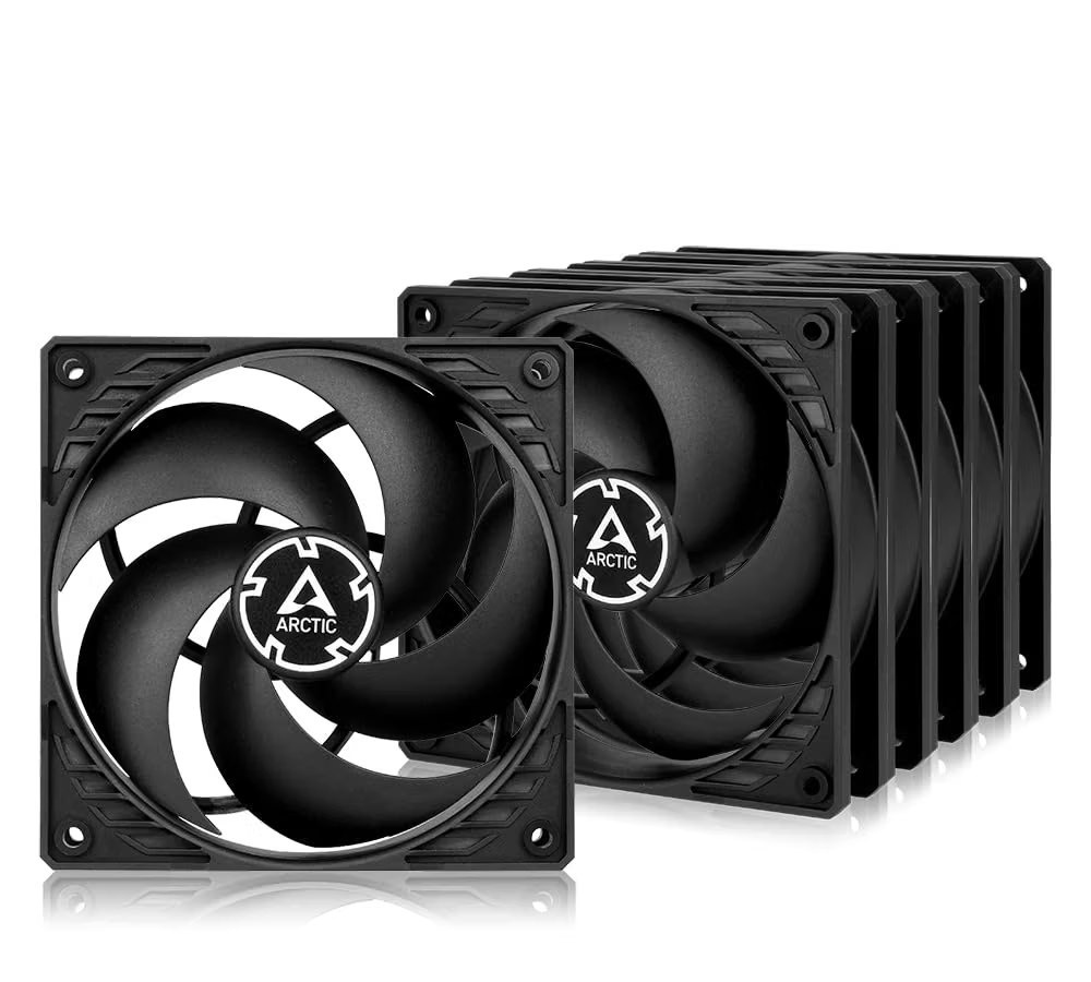 Kit 5 fan ARCTIC P12 Pacote Com 5 - Ventoinha De Caixa De 120 Mm, 1800 Rpm - Série P12 Preto fans