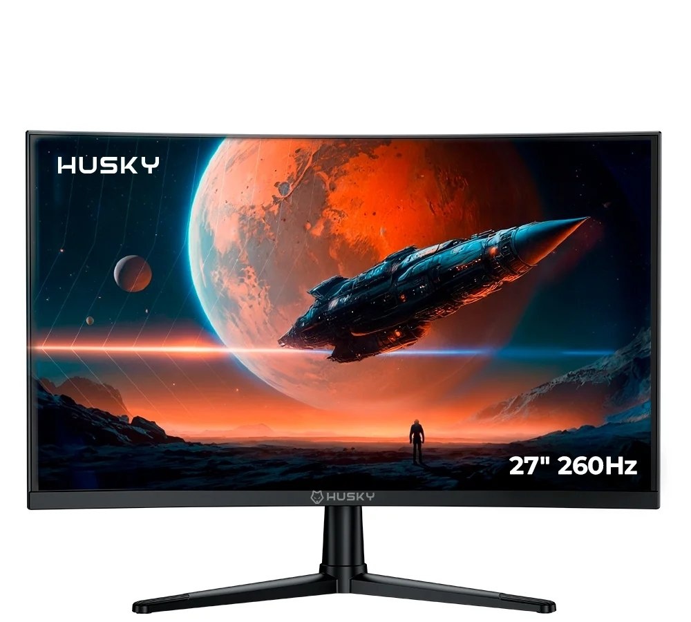 Monitor Gamer Curvo Husky Boreal 27, FHD, 260Hz, 1ms, Adaptive Sync, VA, DisplayPort e HDMI, HDR - HMG00627PT