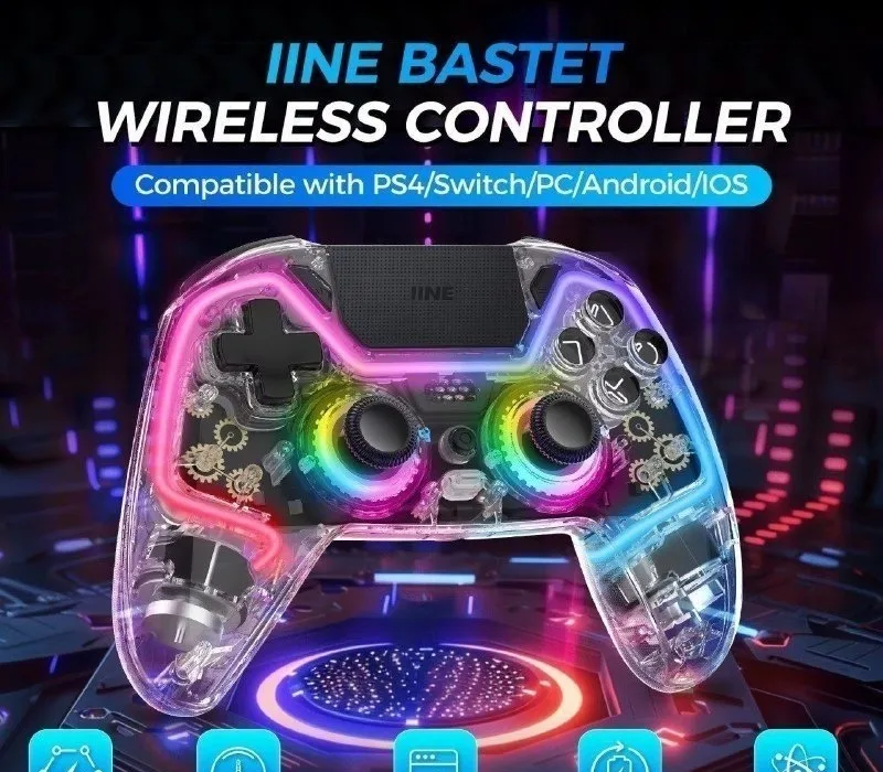 Controle para PS4 IINE BASTET com Hall Effect, Analógico Mangético