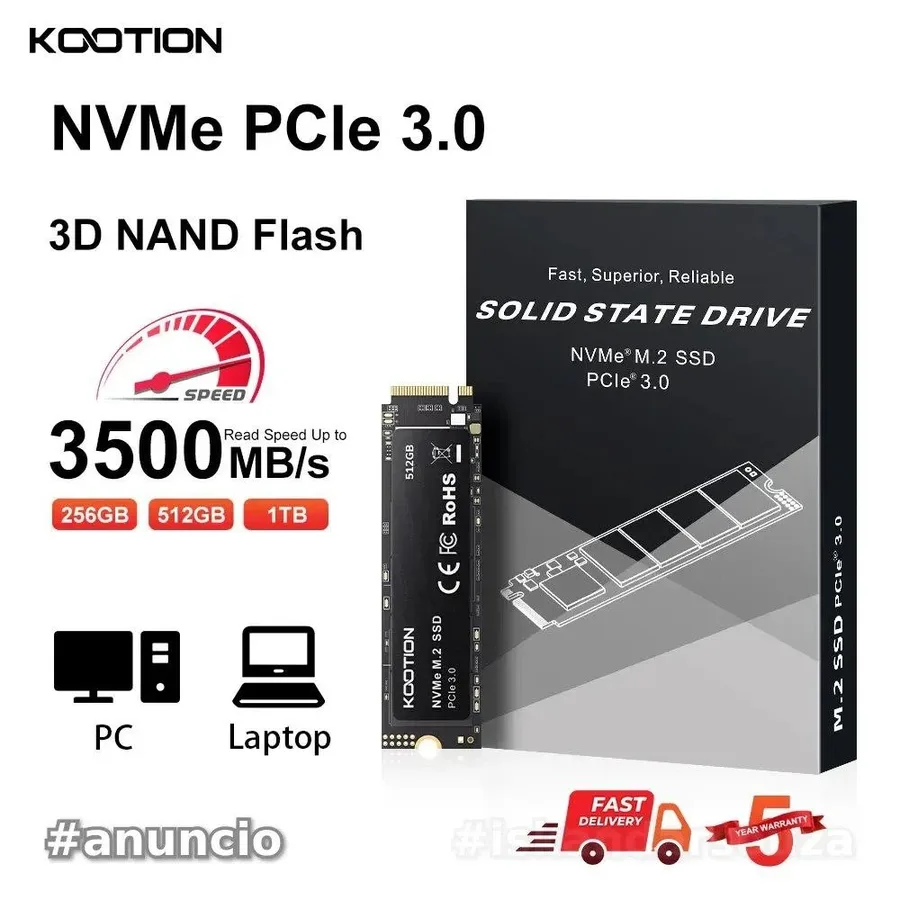 SSD Nvme M.2 Kootion 256GB PCIe 3.0 3500mbs