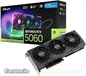 Placa de Vídeo Pny Nvidia Geforce Rtx 5060 Epic-x Rgb Oc Triple Fan, 8gb, Gddr7, Dlss, Ray Tracing, Vcg50608tfxxpb1-o-tf