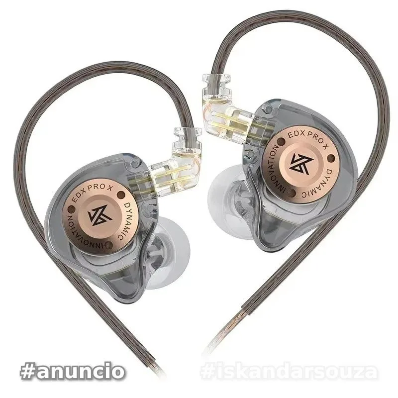 Fone de Ouvido KZ EDX Pro X, Hi-Fi Dynamic Drive Earphone HIFI
