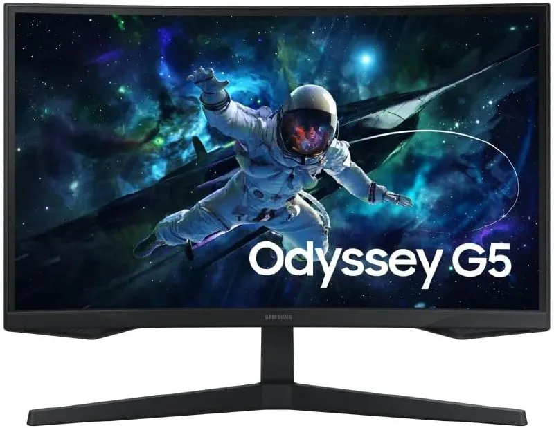 Monitor Gamer Samsung Odyssey G5 27, Resolução QHD, Taxa de atualização de 165Hz  1ms de tempo de resposta MPRT, Curvatura com 1000R, HDR 10, AMD FreeSync, Eye Saver Mode  Flicker Free Mode