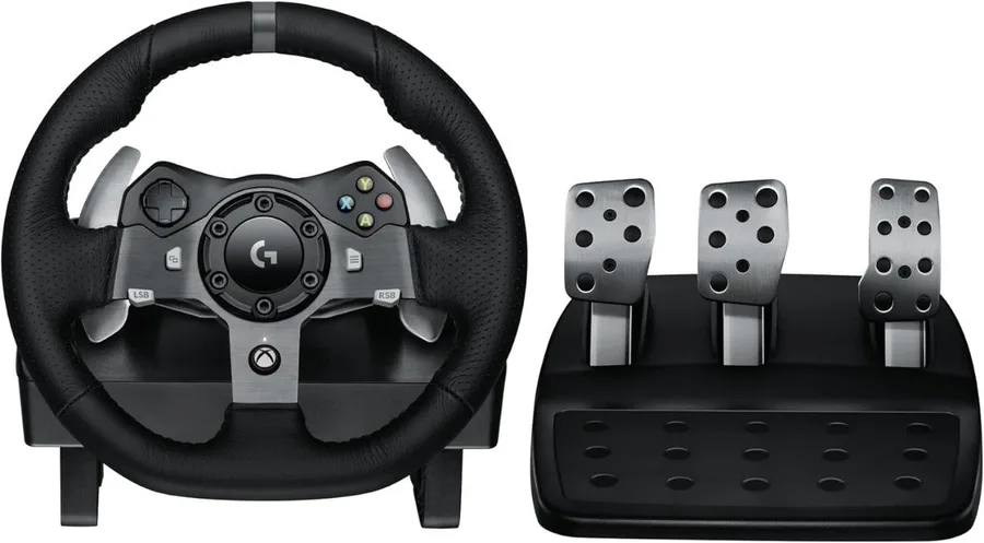Volante Logitech G920 Driving Force e Pedais com Force Feedback para Xbox Series XS, Xbox One, PC, Mac
