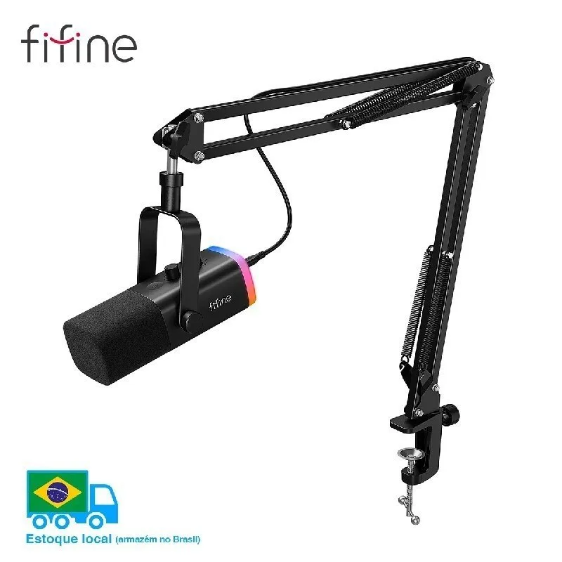 Fifine Kit Braço  Microfone USB RGB Fifine AM8T AM8 com suporte articulado