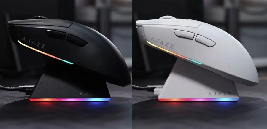 Mouse Sem Fio Com Dock Ajazz AJ139 V2 Series PAW 3311 500mAh Micro Switch Huano Tri Mode