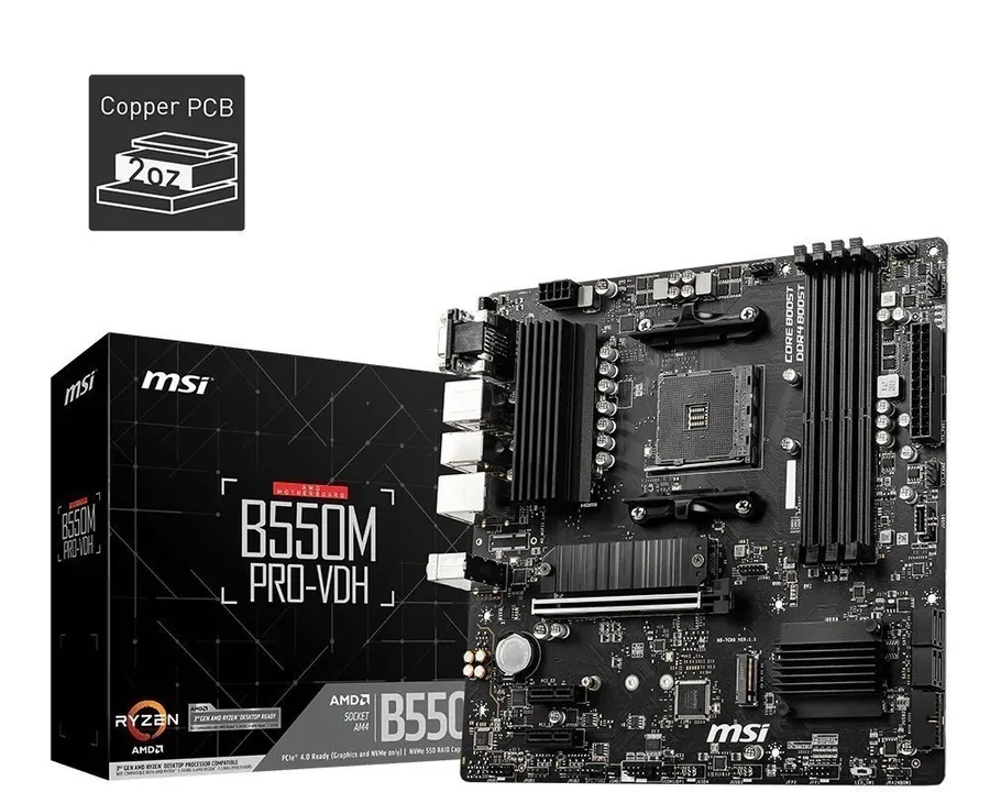 Placa-mãe MSI B550m Pro-VDH Am4 HDMI VGA Dport