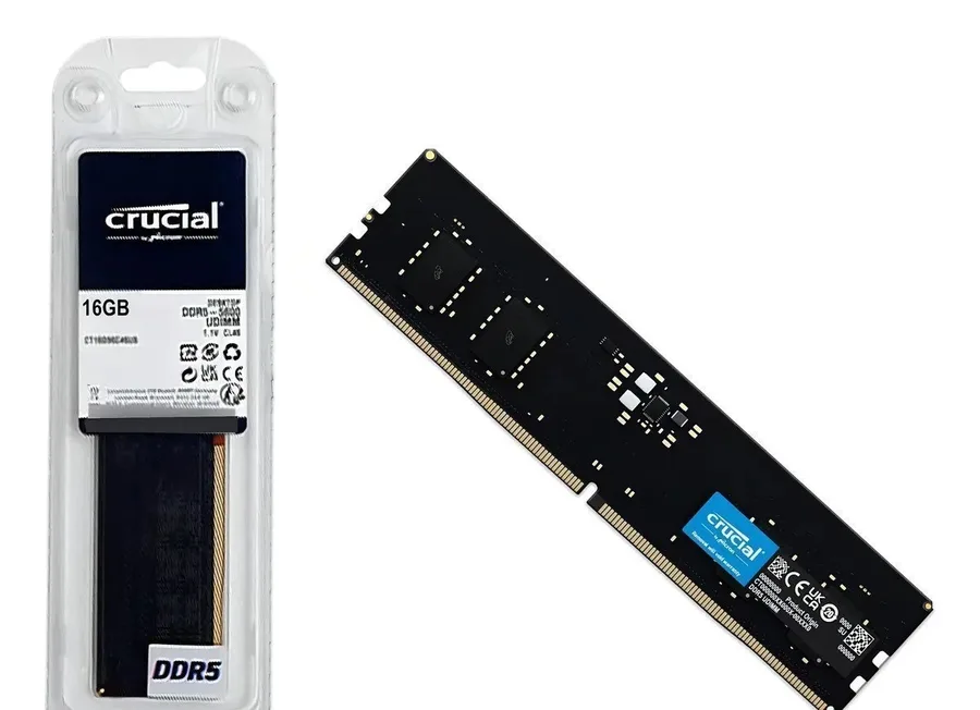 Memória Ram Para Pc Ddr5 16gb 5600mhz Cl46 Crucial Basics Ct16g56c46u5 Desktop Udimm Preto